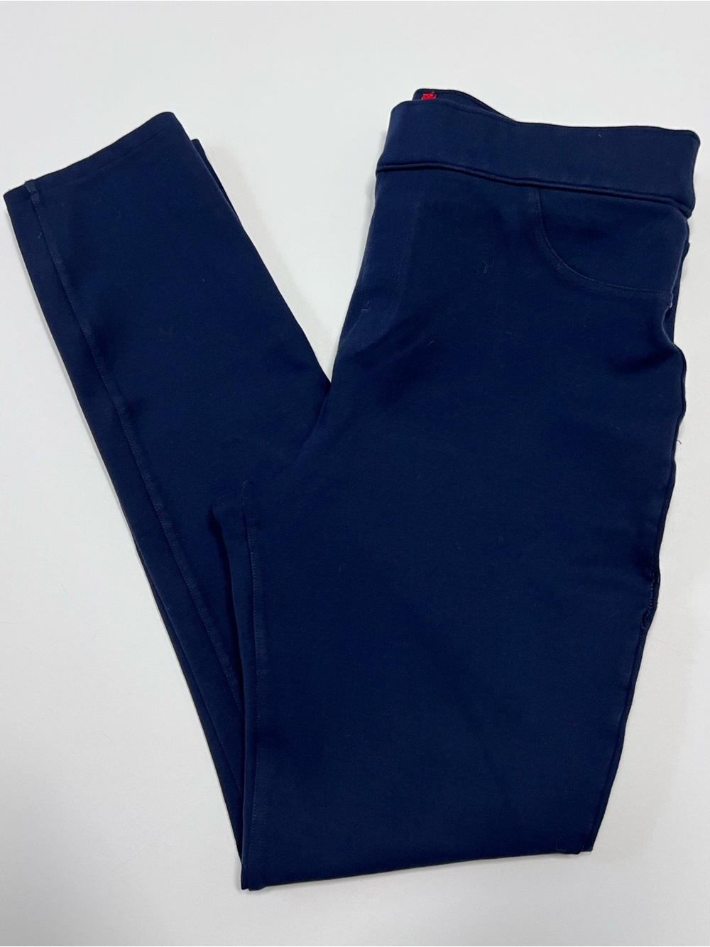 SPANX Navy Ponte Skinny Pants Women’s Large Pull On Shaping Stretch Pants